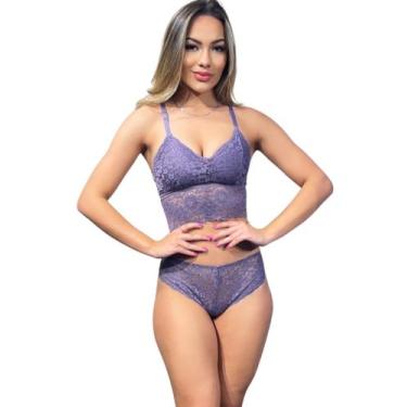 Imagem de Conjunto Todo Em Renda C/ Bojo Removível e Mini Calesson - Sou Gata e 