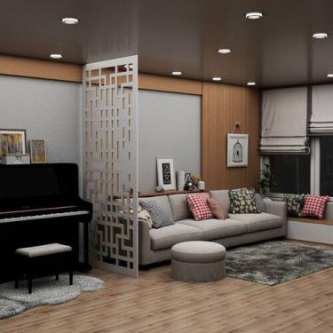 Imagem de Painel Vazado Divisória MDF Shangai Branco - Decore Painéis e Divisóri