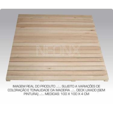 Imagem de Deck De Madeira Modular 100x100 cm Réguas 4 cm Neonx