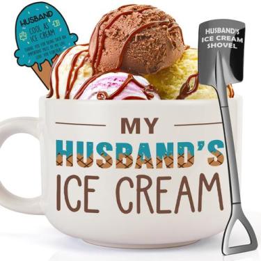 Imagem de Taça de louça YUEYUQIU Husband Ice Cream Bowl 600ml Shovel