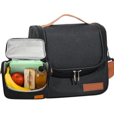 Imagem de BOLSA TERMICA, MARMITA, PEQUENA, LANCHEIRA, ALÇA OMBRO, TRABALHO, PASSEIO ACADEMIA, PRETA, ESCOLA (Preta)