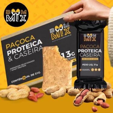 Imagem de Caixa de Paçoca Proteica Caseira - BoomMix (Zero Açúcar)(13g proteína)