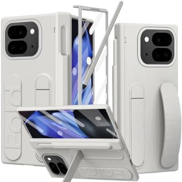 Imagem de YQODSZ Capa dobrável para Google Pixel 10 Pro com suporte para caneta S e Stylus, capa de telefone com alça de mão com suporte, proteção de dobradiça, protetor de tela, capa de alça de pulso para