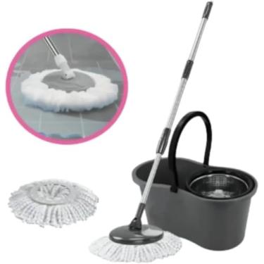 Imagem de Mop Giratorio Balde 9 Litros Com Cesto Inox Cor Preto