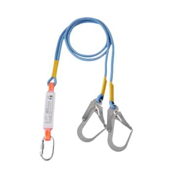 Imagem de oshhni Cinto de com talabarte de 2 metros (6,56 pés) para adultos, com mosquetão, para proteção em trabalhos em grandes altitudes, Gancho Duplo