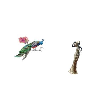 Imagem de Fenteer Adesivo de Parede Retrô Africano com Escultura Vintage de Tribal em PVC para Decoração de Sala de Estar, Cozinha, Sofá E Fundo de TV.