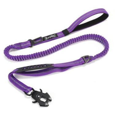 Imagem de Coleira para cães Raipult, absorvente de choque, elástico tático, roxo