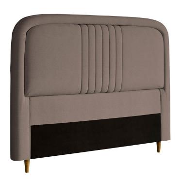 Imagem de Cabeceira Casal Estofada Veloplus Chicago Dobuê Mascavo