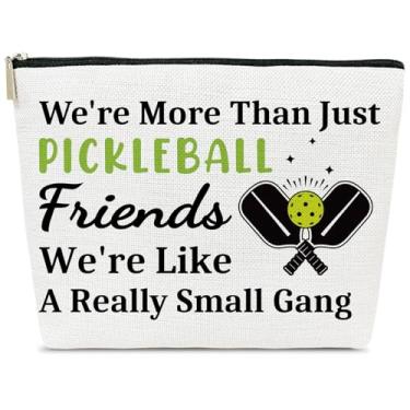 Imagem de Presentes de pickleball para mulheres, bolsa de maquiagem para bolas de pickle, presentes de aniversário para amantes de bola, jogadores, amigos, somos mais do que apenas amigos de pickleball, mãe