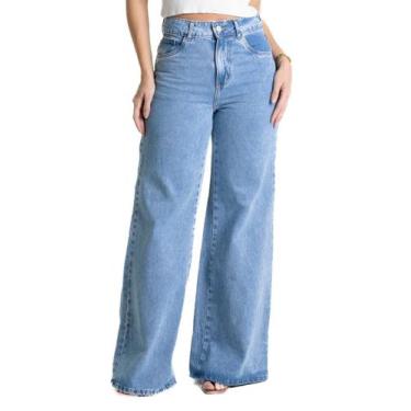 Imagem de Calça Jeans Sawary Wide Leg - 281657 - Azul 42, Azul, 42