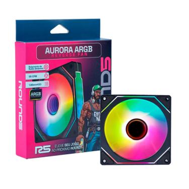 Imagem de Fan Round5 Aurora Reverse 120mm PWM ARGB Preto