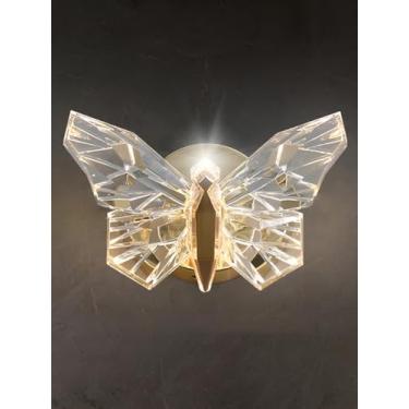 Imagem de Arandela Borboleta Cristal Sala Quarto Dourado Led 3000k Dourado