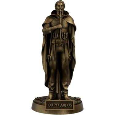 Imagem de Estátua Exu 7 Garfos Umbanda Candomblé (Cor Ouro Velho)