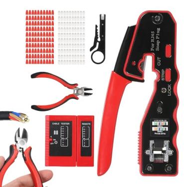 Imagem de Ferramenta Para Crimpagem De Fios - Equipamento Industrial Ergonómico | Alicate Manual De Crimpagem Para Cabos Elétricos - Para Profissionais Técnicos Amadores Iniciantes Casa Oficina Fábrica