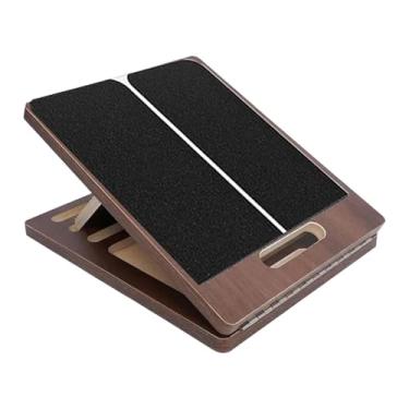 Imagem de KiBcsLic Prancha inclinada de madeira para alongamento de panturrilhas, dobrável, com cunha para agachamento e inclinação ajustável para exercícios de