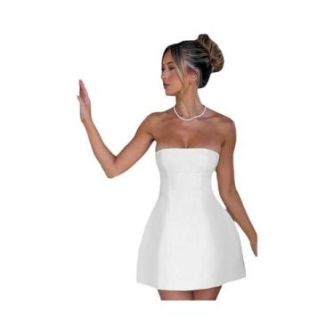 Imagem de Vestido Feminino Sem Mangas, Ombros Descidos, Estilo A-Line, Sexy, Bod