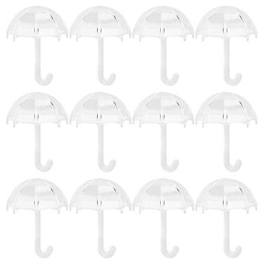Imagem de ZJchao Caixa de Doces Em Formato de Guarda-chuva, 12 Peças, Recipiente de Plástico para Doces, Caixas Elegantes para Casamentos, Chás de bebê, Festas de Aniversário, Organizador de (Branca)