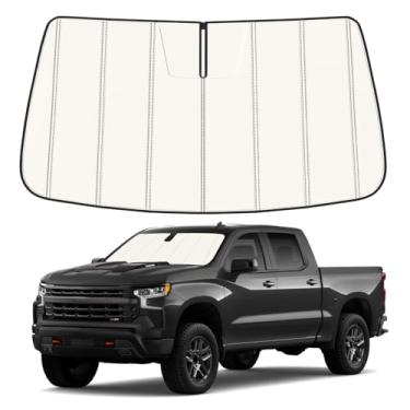 Imagem de Para-brisa para Silverado/Sierra 1500 2019-2026, Silverado/Sierra 2500HD 3500HD 2020-2026, design dobrável sanfonado bloqueia calor e raios UV mantêm o interior fresco e economiza espaço