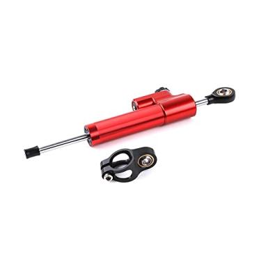 Imagem de IRFKR Amortecedores direcionais estabilizadores de motocicleta amortecedor de direção CNC amortecedor de direção scooter elétrico para scooters (vermelho preto)