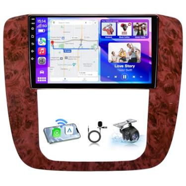 Imagem de Rádio veicular WiFi 5G para Chevy Silverado Tahoe Suburban GMC Yukon 2007-2013: atualização estéreo de tela sensível ao toque de 9 polegadas 1280 x 800 IPS com câmera de backup sem fio CarPlay/Android