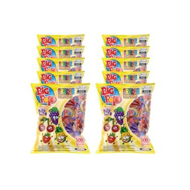 Imagem de Big Pop Pirulito Frutas Sortidas, 500G, Kit 10 Pacotes