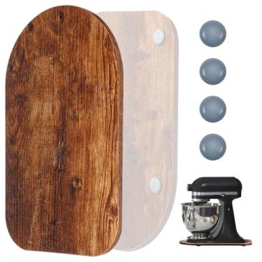 Imagem de Tapete deslizante para misturador de madeira, bandeja misturadora de cabeça inclinada de 4,5 a 5 litros com 4 planadores, bandeja deslizante de madeira, acessórios deslizantes para movimentação de