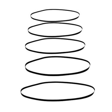 Imagem de JIEPRO Correias de substituição para toca-discos, 5 peças de especificações diferentes, gravador de máquina, correia de borracha para a maioria dos toca-discos acionados por correia, compatível com