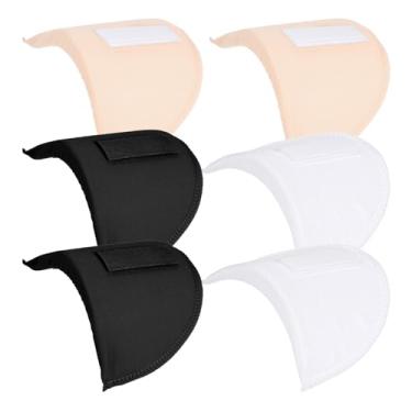 Imagem de 3 pares de ombreiras para roupas femininas antiderrapantes removíveis esponjas macias respiráveis ajustadas ombreiras para mulheres homens blazer terno vestido sutiã roupas acessórios de costura