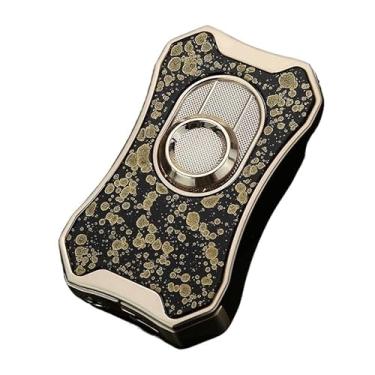 Imagem de JDIME Isqueiro especial de charuto de alta qualidade com cortador de perfuração, gás de chama a jato à prova de vento, acessórios de cigarro, presente masculino (A)