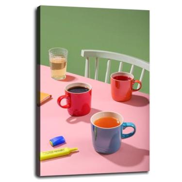 Imagem de Beverages Wall Art Drinking Cups Canvas Prints Canecas Poster For Home Conjunto de 1 Decorações com Emoldurado 30.5 cm x 20.3 cm