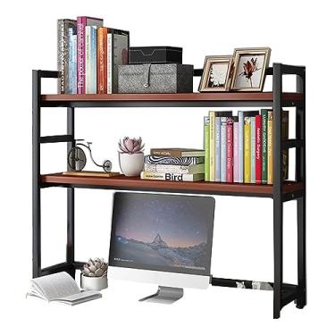 Imagem de Estante de mesa para mesa de computador - estante de mesa ajustável, estante de bancada multiuso, prateleira de armazenamento de mesa aberta, prateleira de exibição de mesa, rack organizador de mesa/a