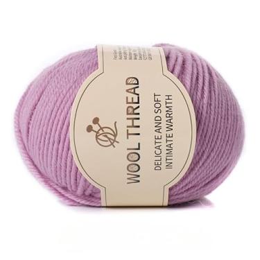 Imagem de 1 novelo de 100 g fio de malha de ovelha premium – fio macio feito à mão para suéteres, coletes, chapéus e cachecóis, vermelho, branco, azul, verde, preto, cores sortidas (couro rosa)