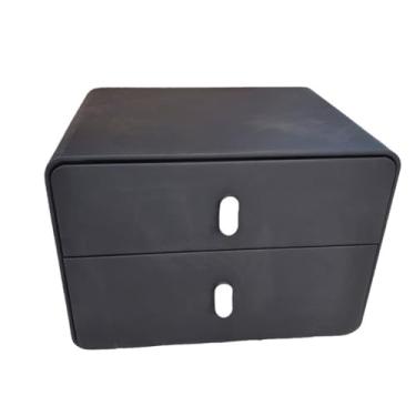 Imagem de Mesa de cabeceira de madeira maciça, armário redondo criativo de lado estreito, armário de armazenamento pequeno estilo creme mesa pequena