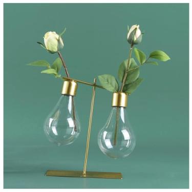 Imagem de Vasos criativos para plantas hidropônicas transparentes recipiente de vidro para sala de estar quarto moderno arranjo de flores recipiente de mesa (C)