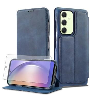 Imagem de Asuwish Capa de celular para Samsung Galaxy A54 5G carteira celular com protetor de tela de vidro temperado e flip couro PU porta-cartões de crédito acessórios A545G A 54 54A 4G G5 SM A546U mulheres
