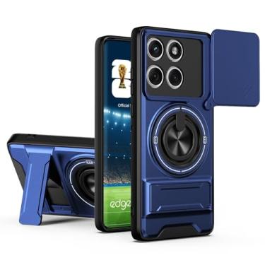 Imagem de SORAKA Capa para Motorola Edge 60 Fusion com suporte,proteção de lente com janela e capa dupla de PC e TPU compatível com suporte magnético para carro