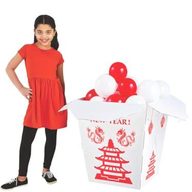Imagem de Fun Express Caixa de comida chinesa 3D 2024 Stand Up - 90 cm de altura - Inclui 20 balões - Suporte para foto para o Ano Novo Chinês