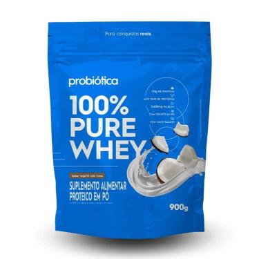 Imagem de Whey Concentrado 100% Pure (refil) Probiótica 900g Iogurte Com Cocô