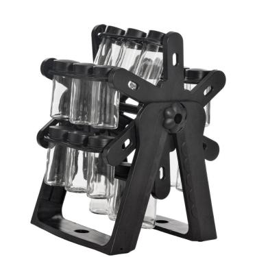 Imagem de Porta Tempero Condimento 18 Em 1 Giratório Cor Preto