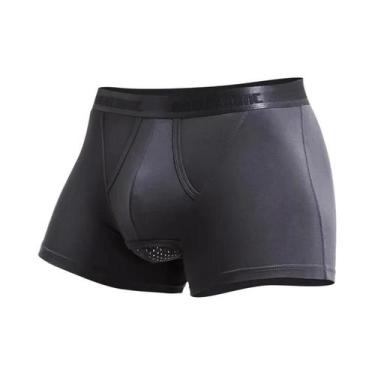 Imagem de Cuecas Boxer Masculinas De Couro Com Suporte Escrotal E Separação Tipo