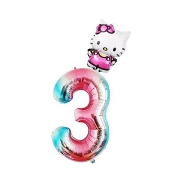 Imagem de Conjunto De Balões De Folha Hello Kitty 2 Peças Decorações Para Festa 