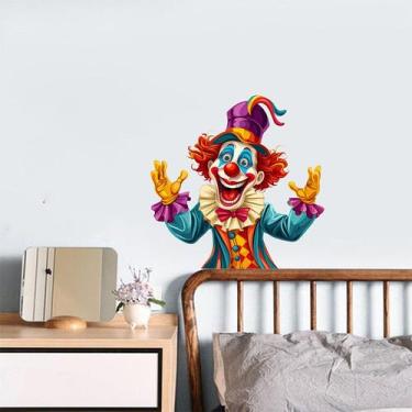 Imagem de Adesivos de parede Funny Circus Clown PVC 28x28cm para quarto de crian