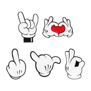Imagem de Conjunto de alfinetes de broche Cartoon Hand Gesture Alloy - Yiweisai