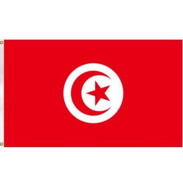 Imagem de Bandeira Nacional da Tunísia 150x90cm - 100% poliéster durável - yiwei