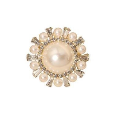 Imagem de Broche Pin Radiant Pearl Sunflower com detalhes em cristal - yiweisai
