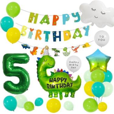 Imagem de Kit de balão de festa com tema de dinossauro, aniversário, 21 unidades