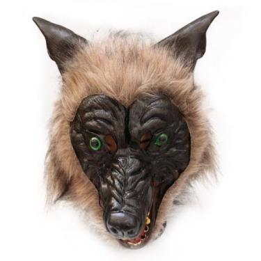 Imagem de Máscara Horror Wolf com capuz de cabelo para festa de Halloween - yiwe