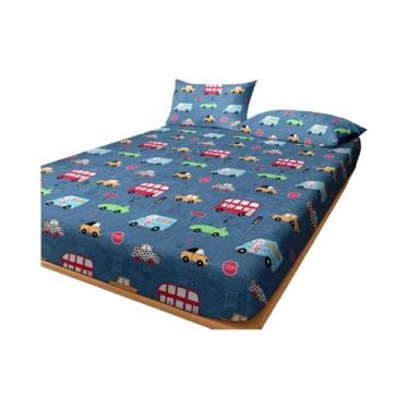 Imagem de Lençol Ajustável Fosco Com Estampa De Desenho Animado Para Cama De Qua