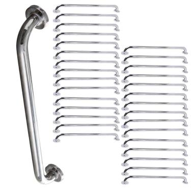 Imagem de Alça de Apoio 80cm Kit 30 Uni Acessibilidade Idoso Corrimao Cadeirante Deficiente Box Banheiro Barra Corredor Segurança