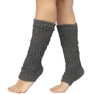 Imagem de Polaina Fitness Treino Algodão Meia Aeróbica Inverno - Vekyo, Cinza, Ú